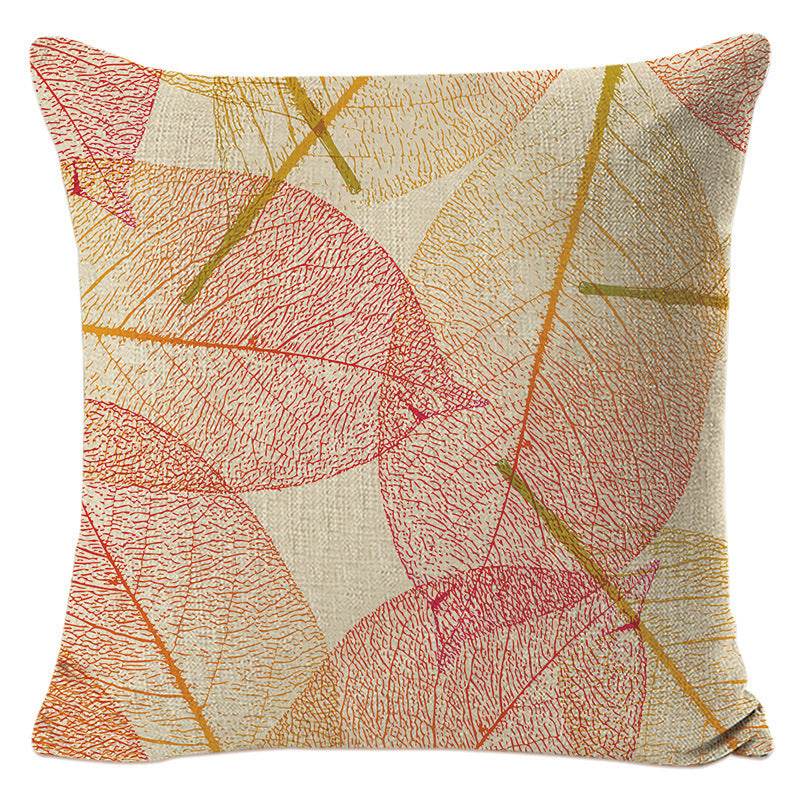 Colorful Leaf Letter Pillowcase Car Cushion Pillowcase - Mubimart
