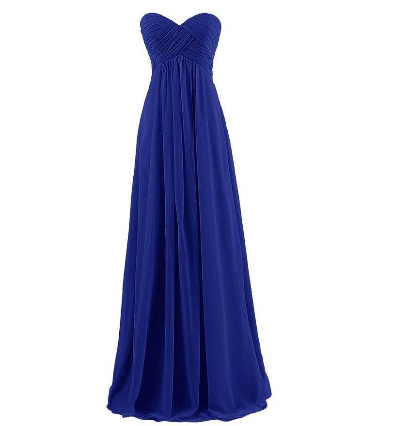 Tube Top Chiffon Long Prom Dinner Dress - Mubimart