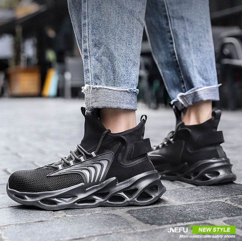 Labor Protection Steel Toe Cap Anti-smashing And Anti-penetration Medium Boots - Mubimart