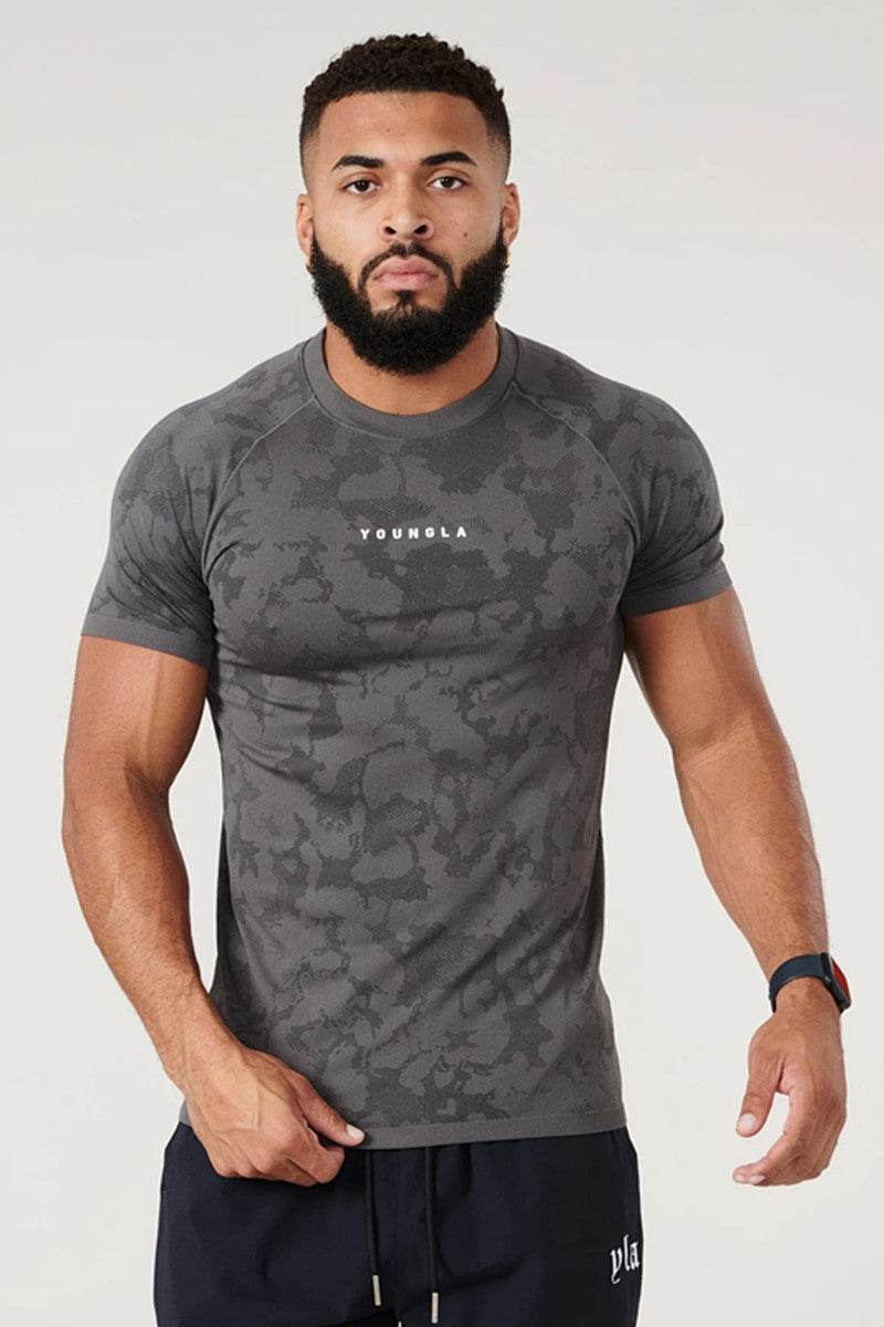 Workout Clothes Camouflage Sports T-shirt Men - Mubimart