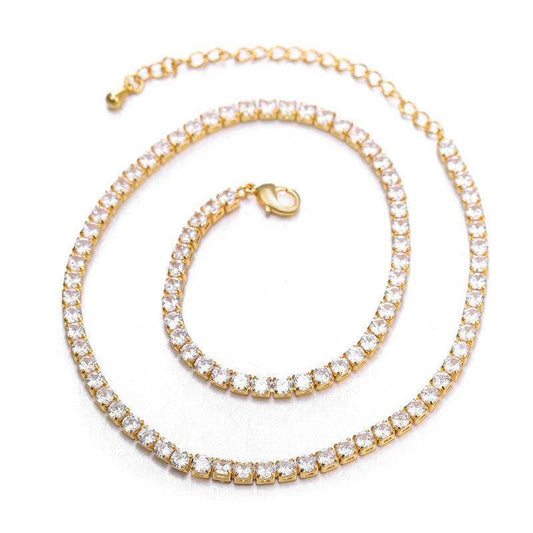 Round Zircon Short Chain Necklace For Women - Mubimart