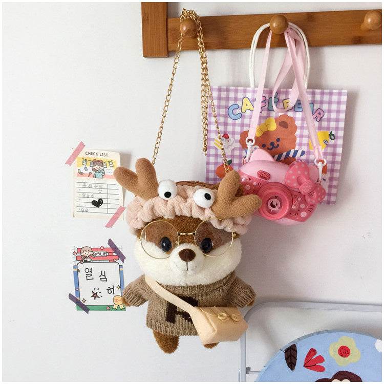 Furry Chain Crossbody Bag For Women - Mubimart