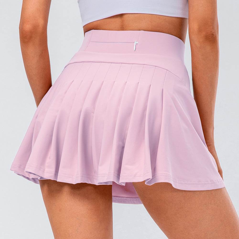 High Quality Tennis Skirt With Zipped Pocket Women Pleated Sports Skirt - Mubimart
