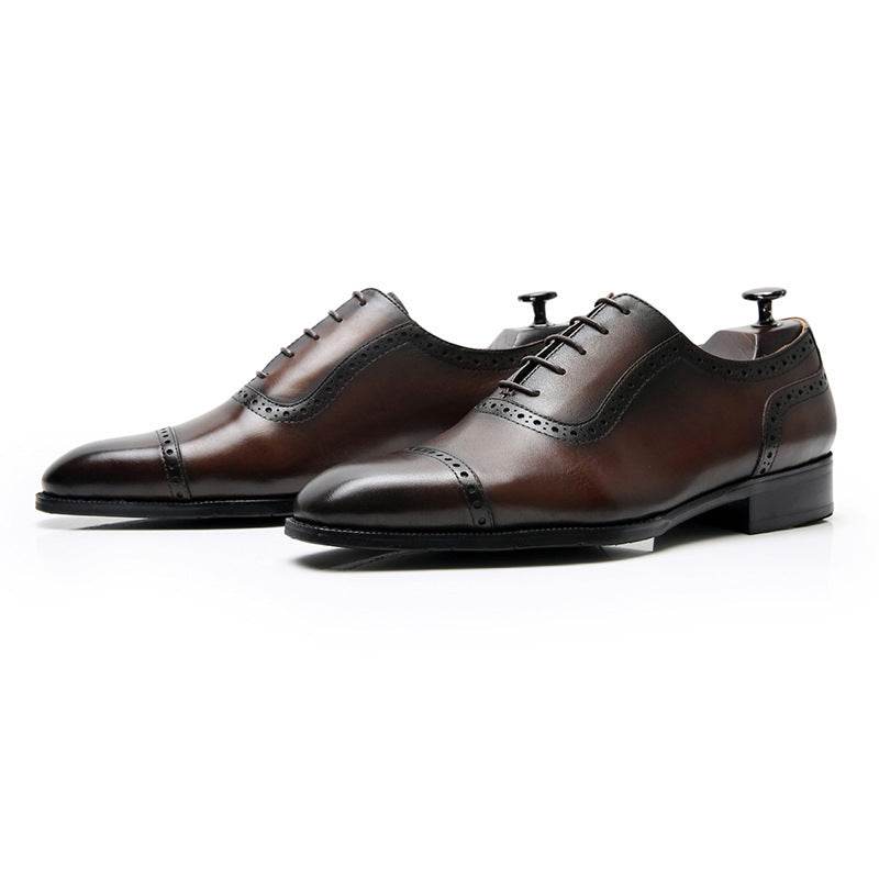 Business Office Oxford Shoes Brogue Leather Shoes Men's Leather - Mubimart