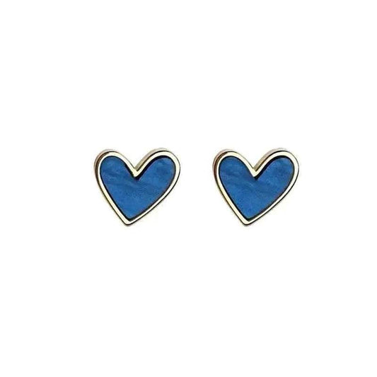 Silver Needle Love Stud Earrings Women - Mubimart