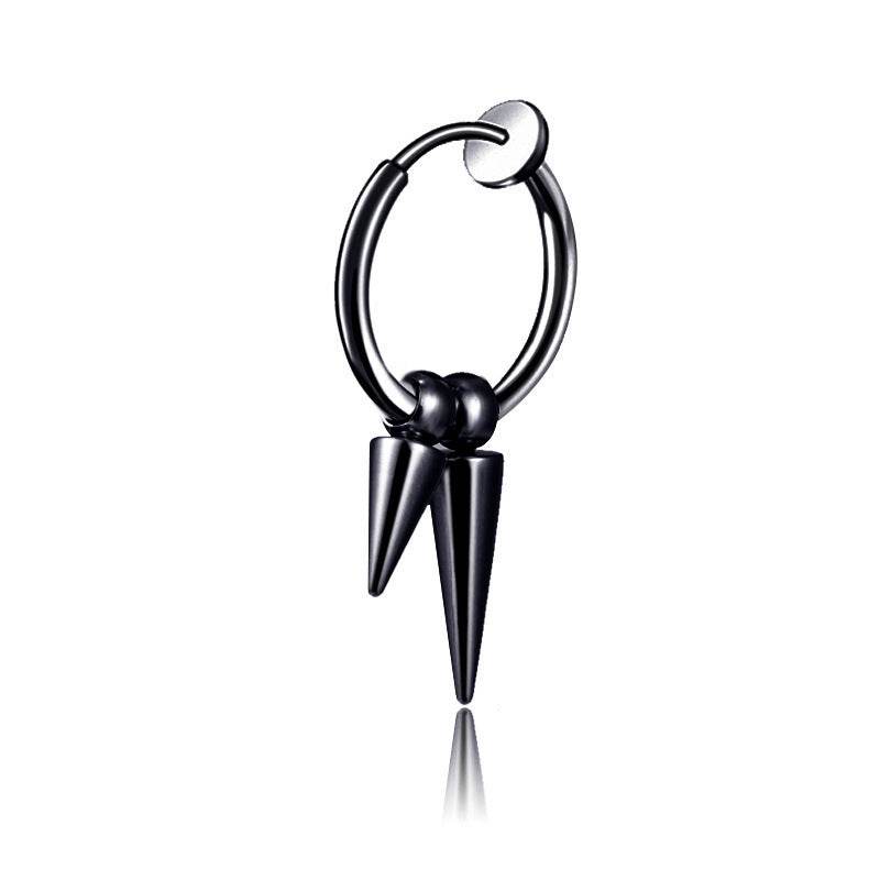 Stainless Steel Tassel Earrings Titanium Steel Single Point Stud Earrings Men - Mubimart