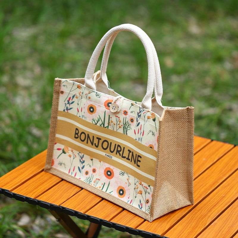 Fashion Personalized Tote Linen Bag Women - Mubimart