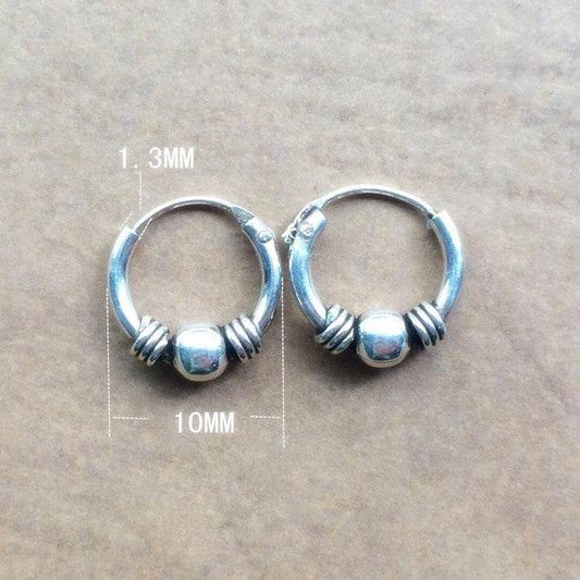 S925 Sterling Silver Earrings Antique Small For Men And Women - Mubimart