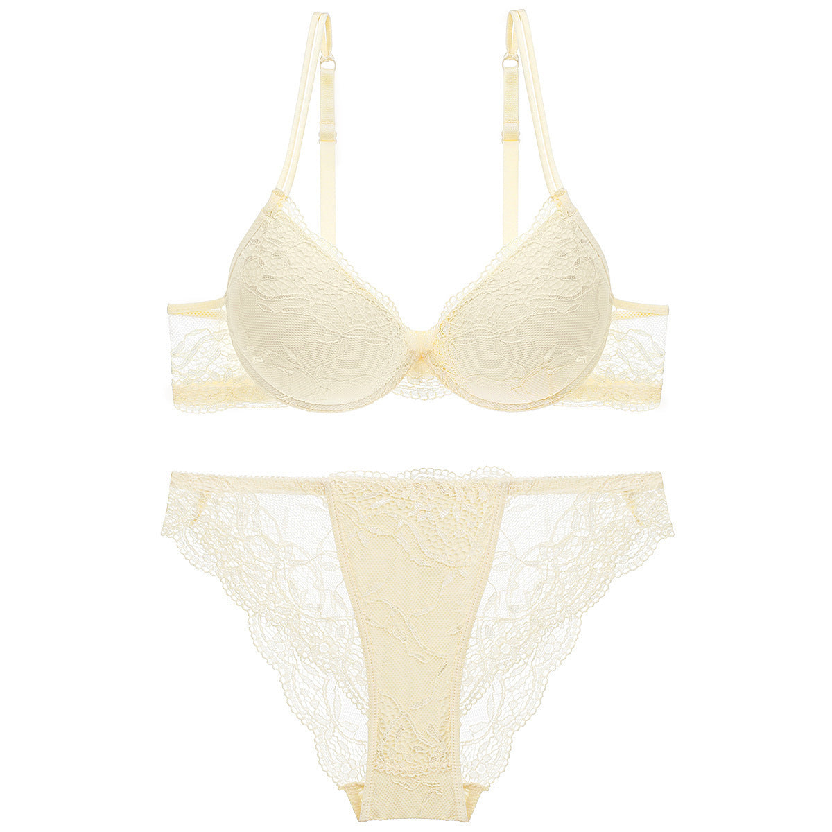 Young Women's Lace Push Up Bra Set - Mubimart -  