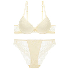 Young Women's Lace Push Up Bra Set - Mubimart -  