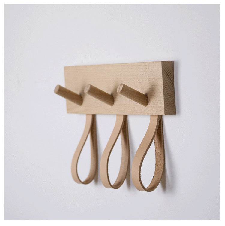 Creative Wall Decoration Of Solid Wood Clothes Hooks - Mubimart