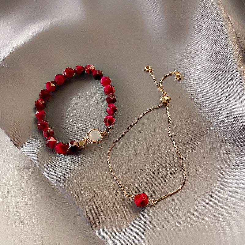 Simple Green Gemstone Bracelet Women - Mubimart