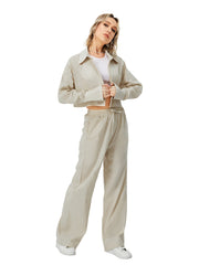 Women Two Piece Outfits For Women Long Sleeve Button Down Wide Leg Loungewear Pajama Set - Mubimart -  