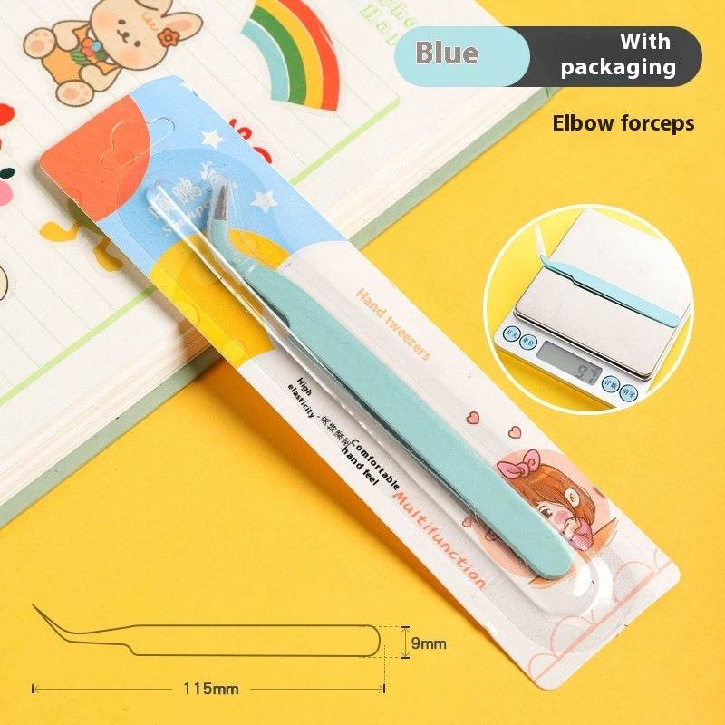 Hand Account Tweezers Stainless Steel Color DIY Elbow Clip Hand Tool Goo Card Tweezers - Mubimart