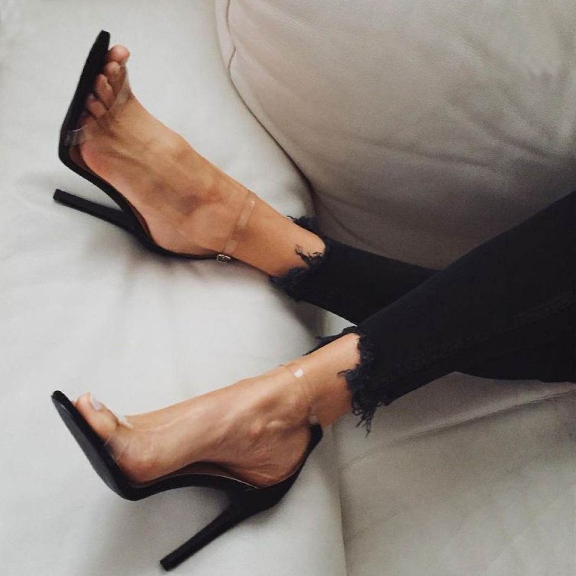 Transparency High Heel Sandals Women - Mubimart