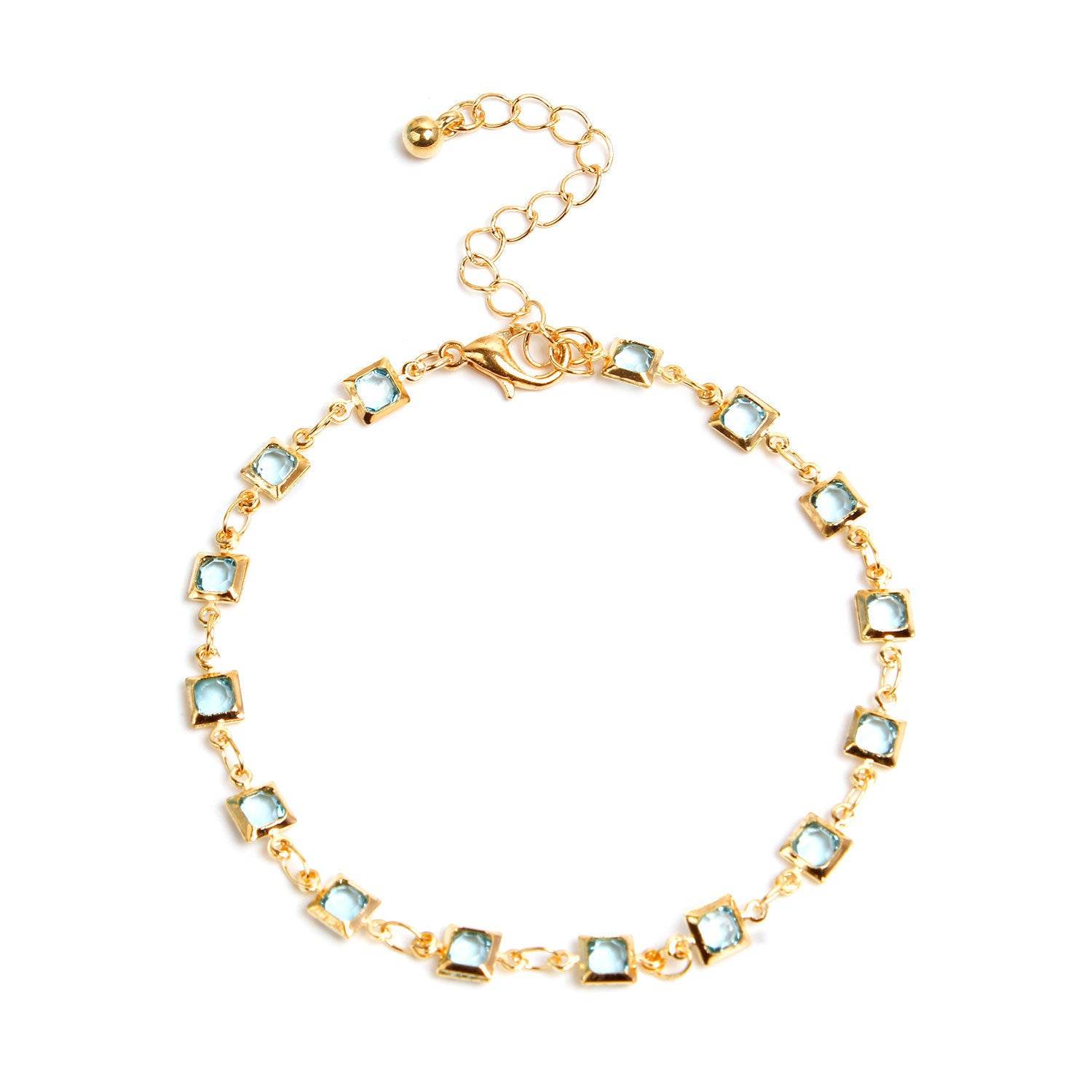 Simple Fashion Female Street Shooting Geometric Gemstone Handmade Bracelet - Mubimart