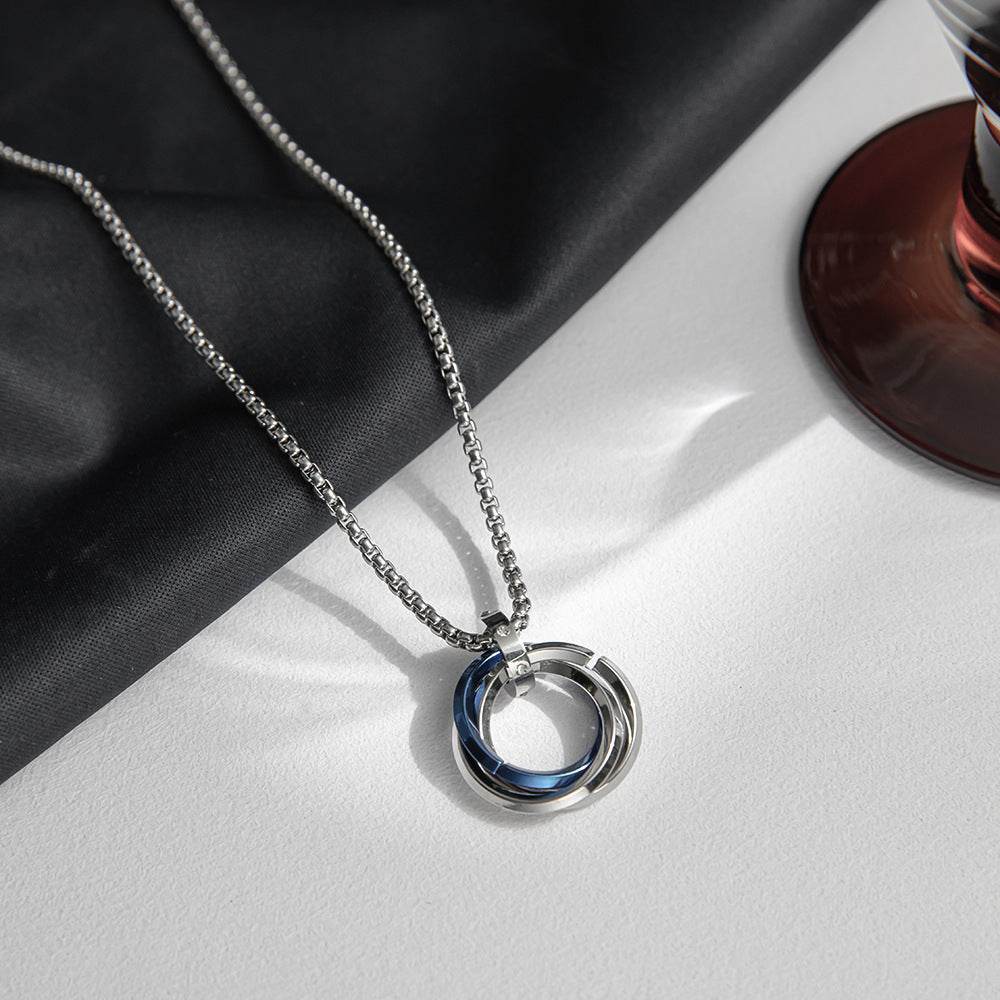 Mens Fashion Casual Geometric Pendant Necklace - Mubimart