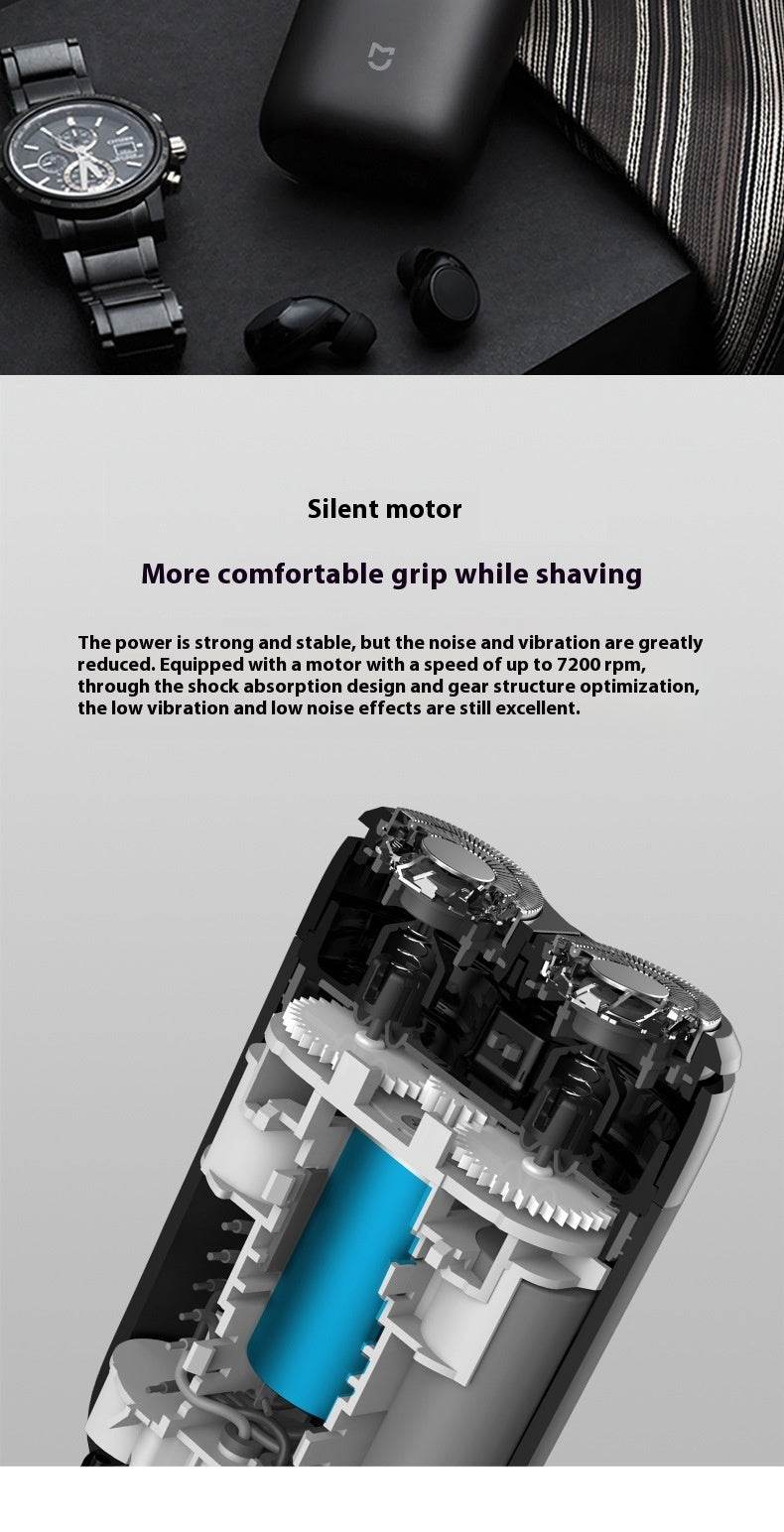 Electric Shaver S100 Rotating Double Cutter Head Men - Mubimart