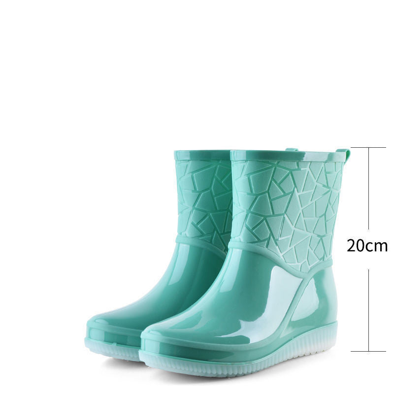 Women's Mid-low Fleece Rain Boots