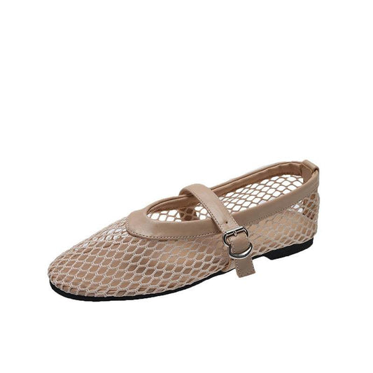 New Round Head Buckle Mary Jane Shoes Women - Mubimart