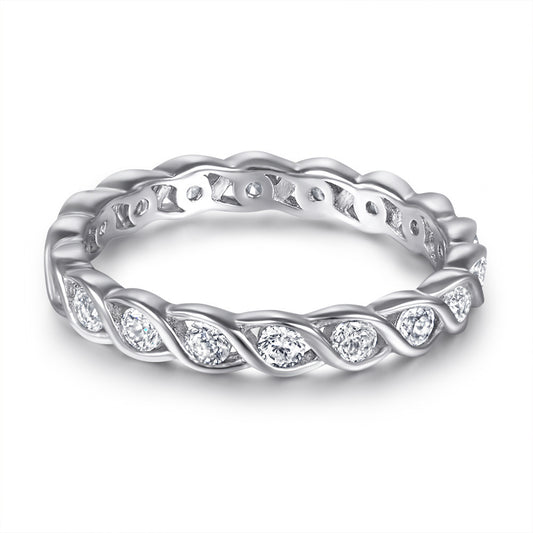 Sterling Silver Ring Wave Fashion Ring Ornament Women