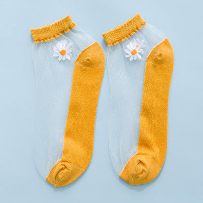 Women's Low-cut Liners Transparent Spun Glass Thin Socks - Mubimart -  