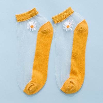 Women's Low-cut Liners Transparent Spun Glass Thin Socks - Mubimart