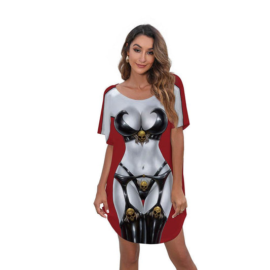 Women's Digital Printing Plus Size Casual Dress - Mubimart