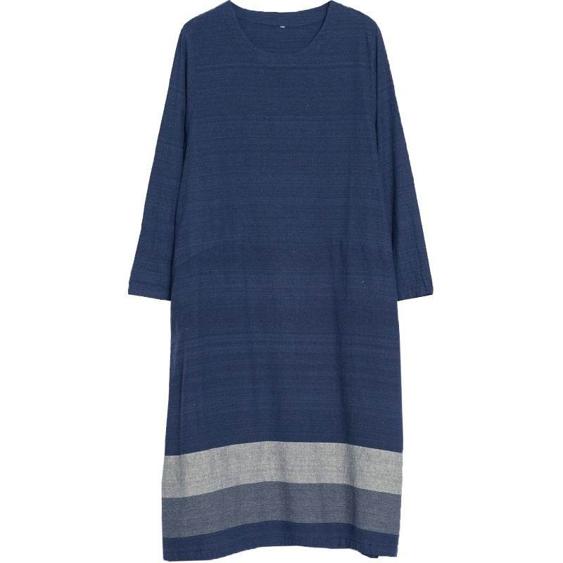 Women's Loose Plus Size Casual Cotton And Linen Dress - Mubimart