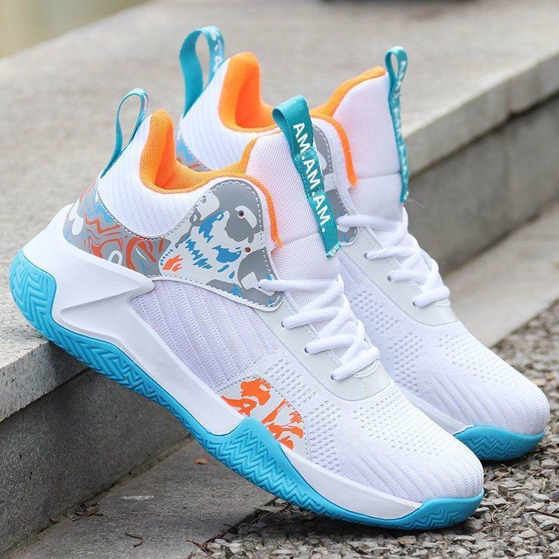 Basketball Men's Breathable Sneaker Outdoor Middle High Top Non-slip Shoes - Mubimart
