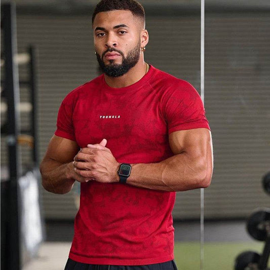 Workout Clothes Camouflage Sports T-shirt Men - Mubimart