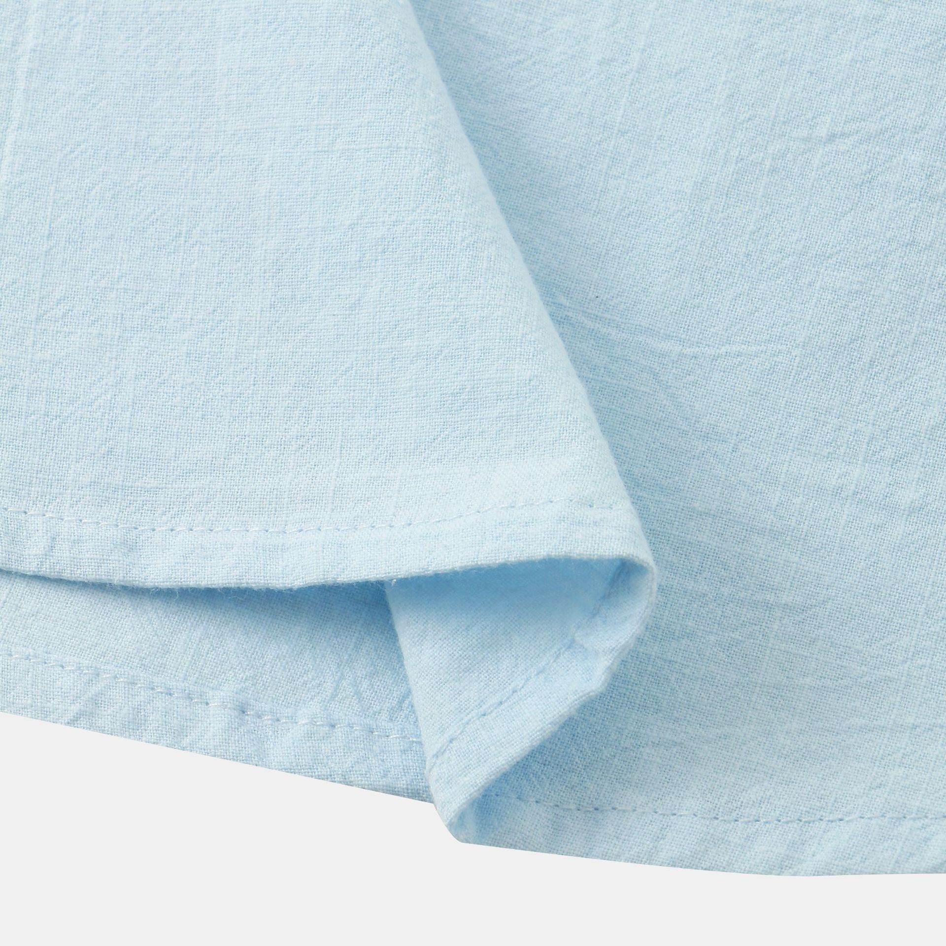 Casual Solid Color Shirt Short Sleeve Shirt Beach T-Shirt Tops Summer Mens Clothing - Mubimart