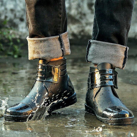Men Short Tube Labor Protection Rain Boots - Mubimart