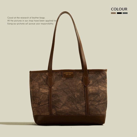 Large Capacity Rhombus Simple Tote Bag Women - Mubimart