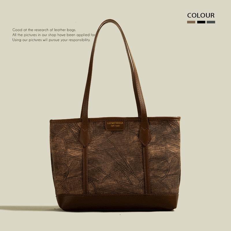 Large Capacity Rhombus Simple Tote Bag Women - Mubimart