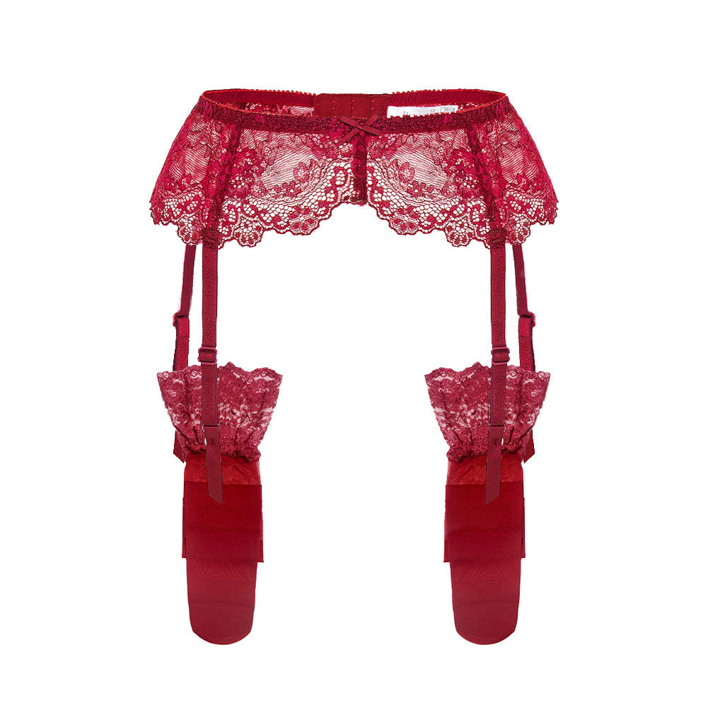 Sexy Lace Garter Belt Ultra-thin Bow - Mubimart -  