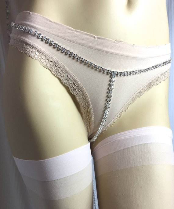 Rhinestone Thong Body Chain Ladies - Mubimart