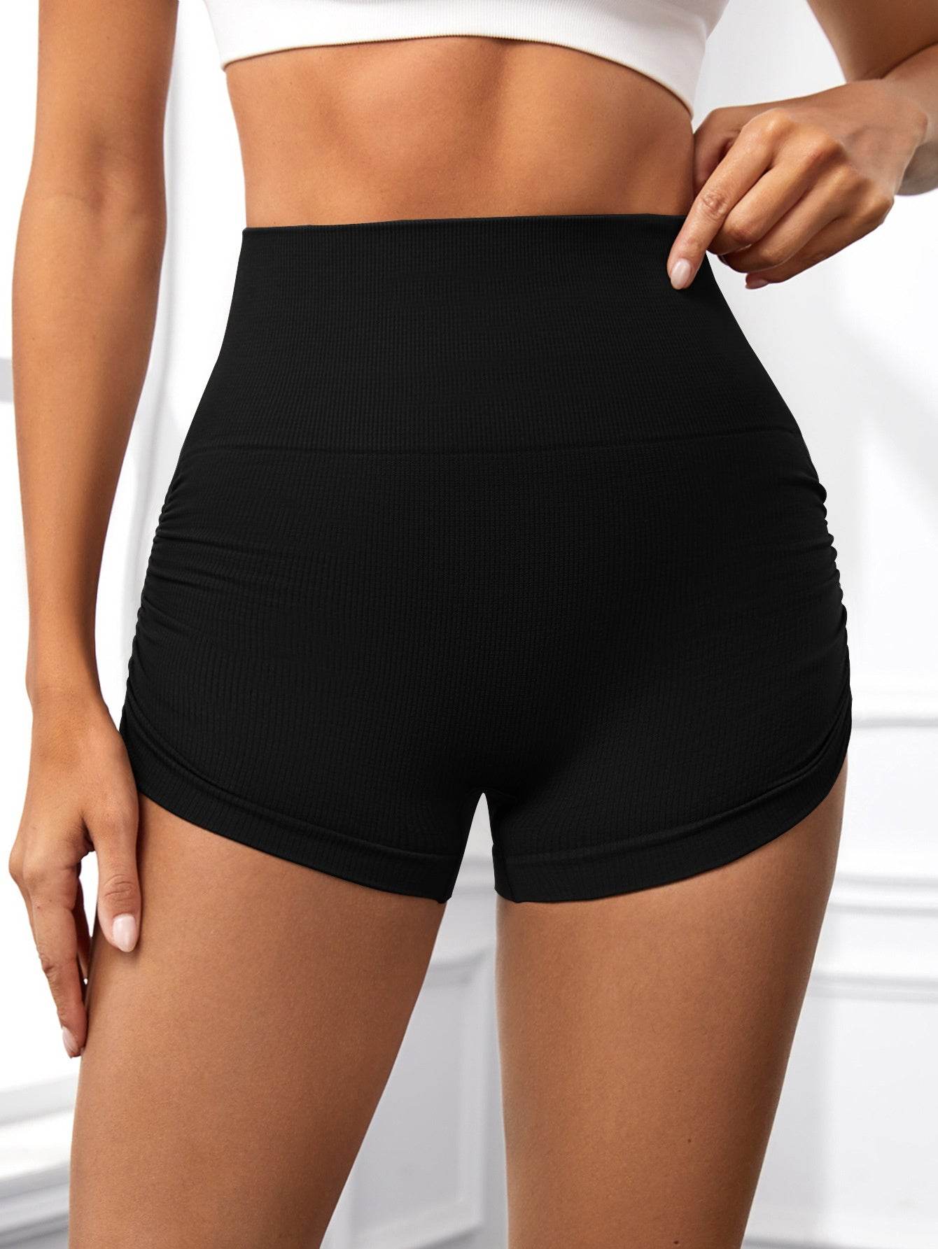 Workout Shorts For Women Scrunch Butt Lifting High Waisted Yoga Gym Seamless Booty Biker Shorts - Mubimart