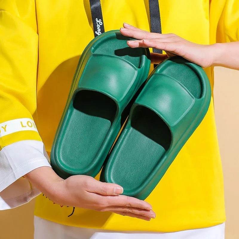 Unisex Thick Bottom Slipper Summer Home Use For Women And Men Comfortable And Lightweight Shower Slippers - Mubimart