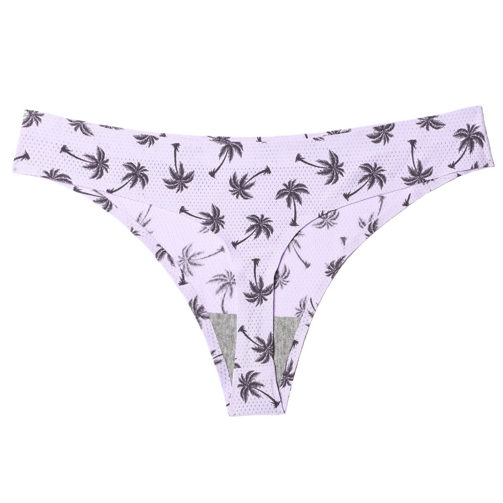 Breathable Printed Seamless Floral Briefs For Women - Mubimart