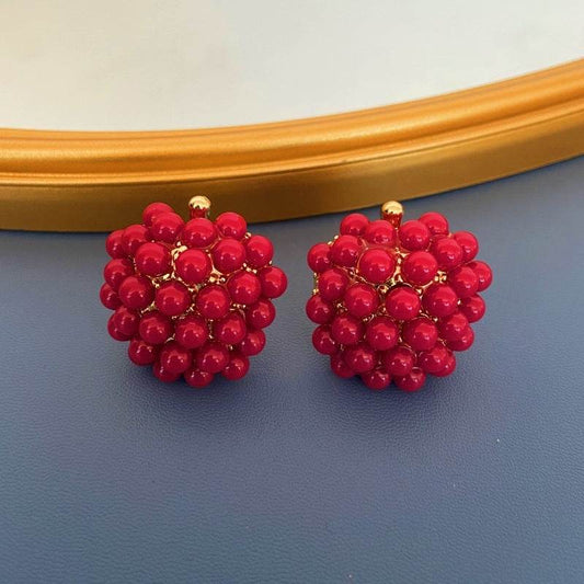 Fruit Earrings Full-jeweled Stud Earrings Women - Mubimart
