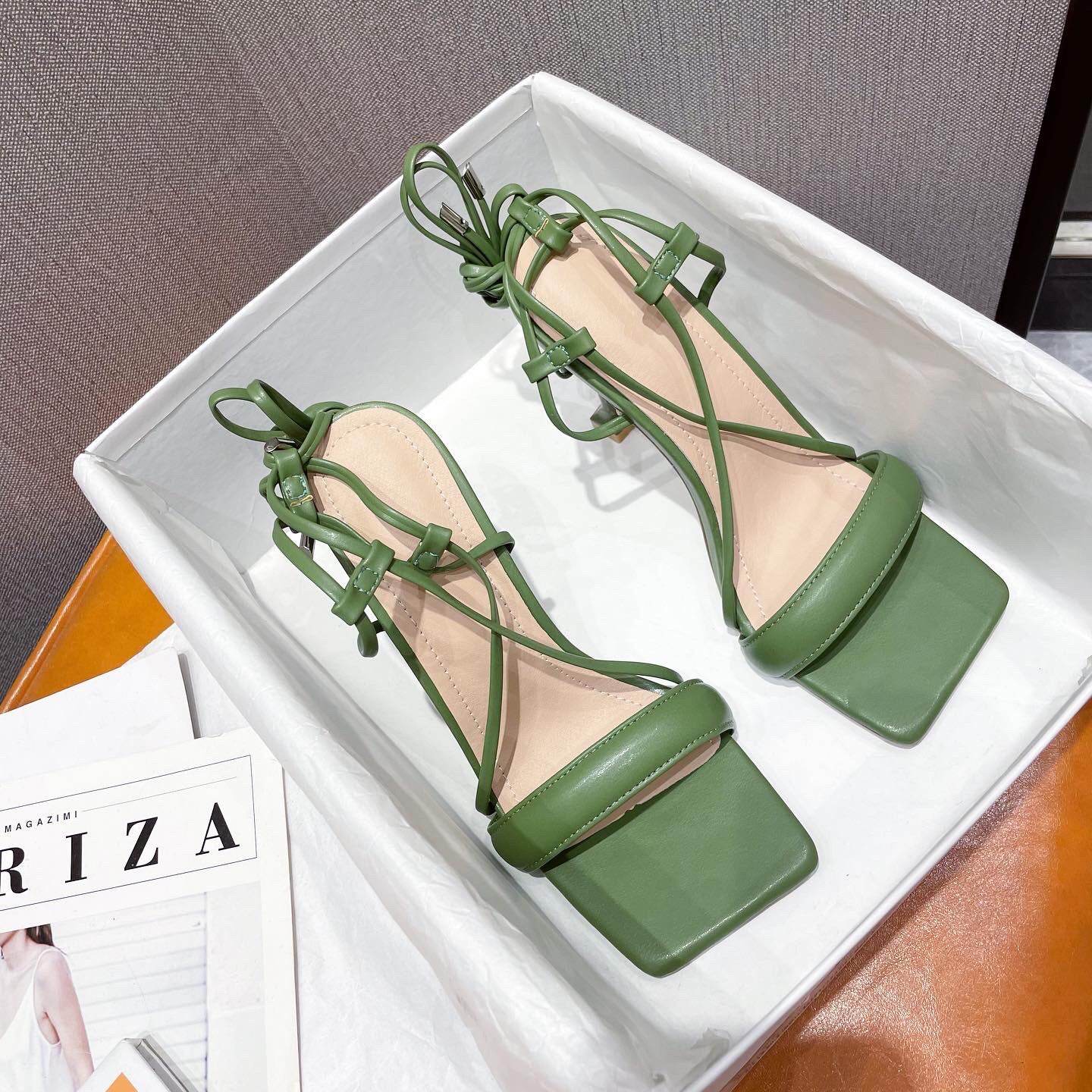 Stiletto Cutout Ankle Strap Stiletto Heels - Mubimart