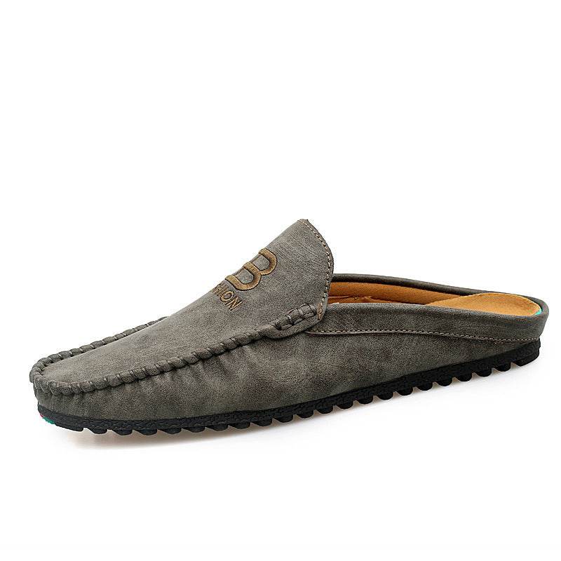 Men Leather Mules Casual Shoes Slipper Fashion - Mubimart