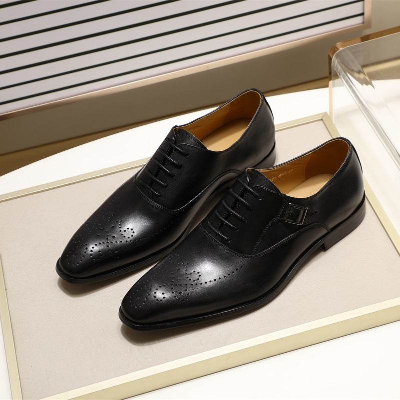 Men's Business Oxford Leather Shoes - Mubimart