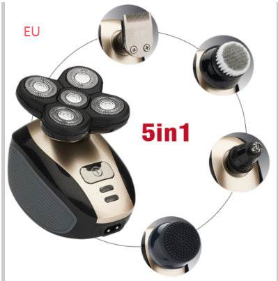 5 In 1 Multifunctional Electric Shaver 5 Blade Razor For Men Shaved Head Rechargeable Shaving Machine Beard Nose Hair Trimmer - Mubimart