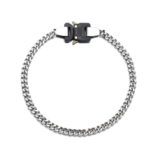 Mens Fashion Metal Clasp Necklace Collarbone Chain - Mubimart