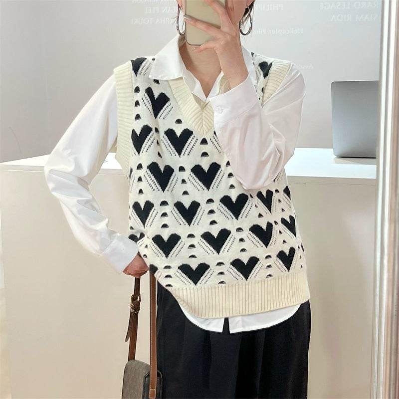 Sweater Vest Women's Loose Sweater - Mubimart