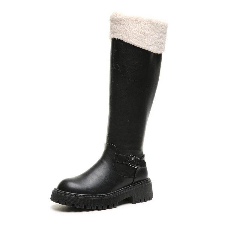 Plus Velvet Was Thin Snow Boots Tall And Thin Boots - Mubimart