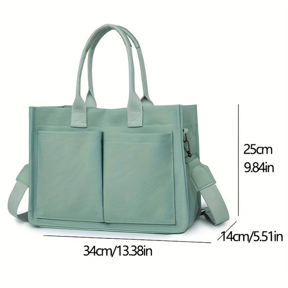 New Large Capacity Canvas Tote Bags For Women Work Commuting Carrying Bag College Style Student Outfit Book Shoulder Shopper Bag - Mubimart