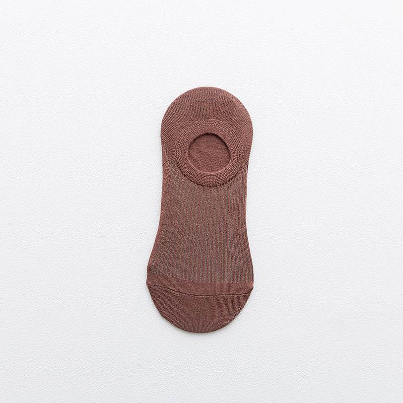 Cotton Spring And Summer Invisible Socks Low Cut Silicone Non-slip - Mubimart